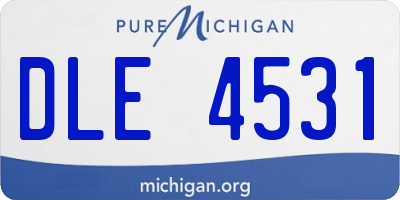 MI license plate DLE4531