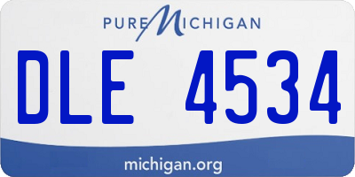 MI license plate DLE4534