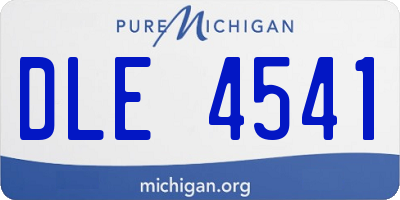 MI license plate DLE4541