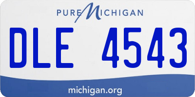 MI license plate DLE4543