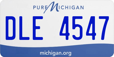 MI license plate DLE4547