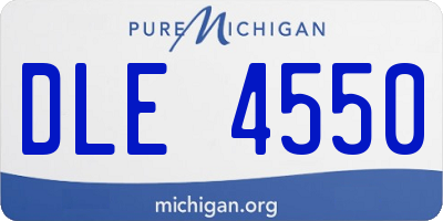 MI license plate DLE4550