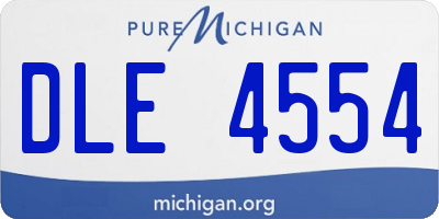 MI license plate DLE4554