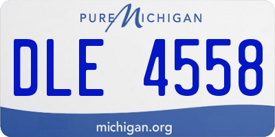 MI license plate DLE4558