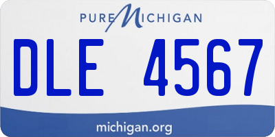 MI license plate DLE4567