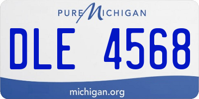 MI license plate DLE4568