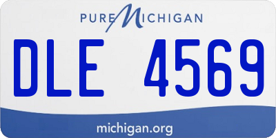 MI license plate DLE4569