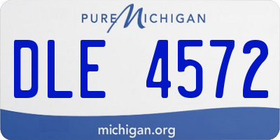 MI license plate DLE4572