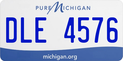 MI license plate DLE4576