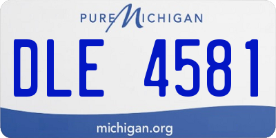 MI license plate DLE4581