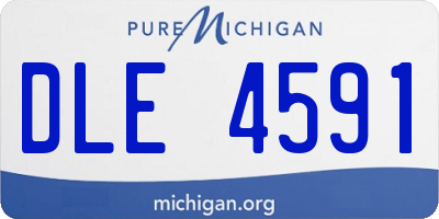 MI license plate DLE4591