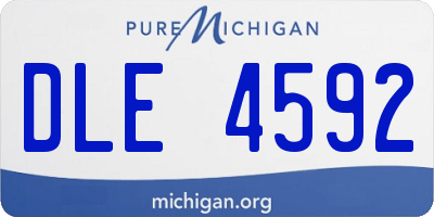MI license plate DLE4592