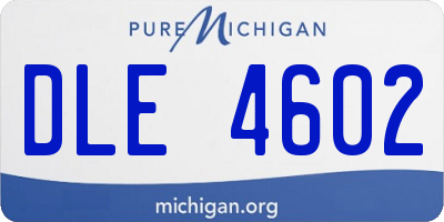 MI license plate DLE4602