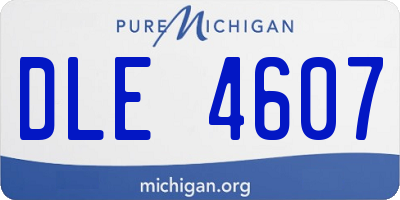 MI license plate DLE4607