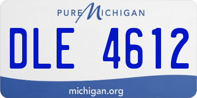 MI license plate DLE4612