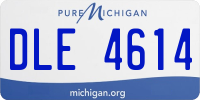 MI license plate DLE4614