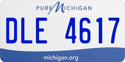 MI license plate DLE4617
