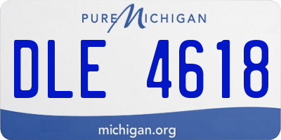 MI license plate DLE4618