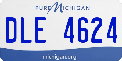 MI license plate DLE4624