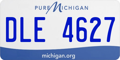 MI license plate DLE4627
