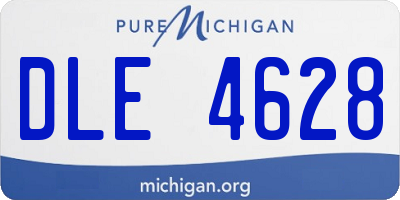 MI license plate DLE4628