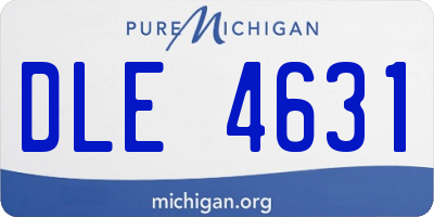 MI license plate DLE4631