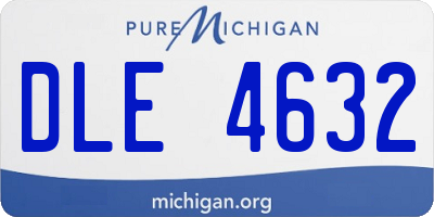 MI license plate DLE4632