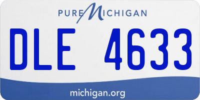 MI license plate DLE4633
