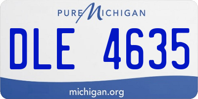 MI license plate DLE4635
