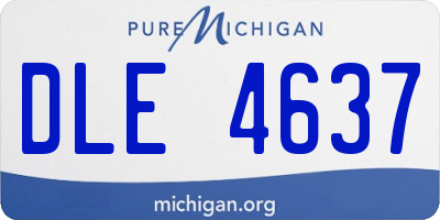 MI license plate DLE4637