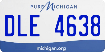 MI license plate DLE4638