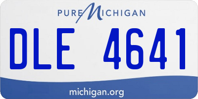 MI license plate DLE4641