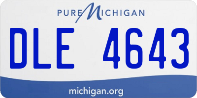 MI license plate DLE4643