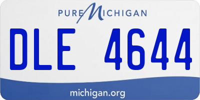 MI license plate DLE4644