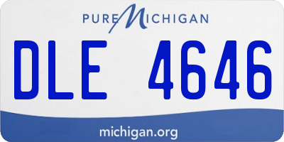 MI license plate DLE4646