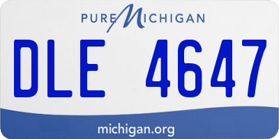 MI license plate DLE4647