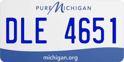 MI license plate DLE4651