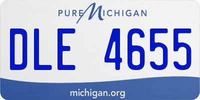MI license plate DLE4655