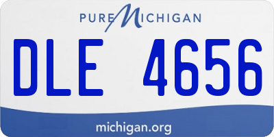 MI license plate DLE4656
