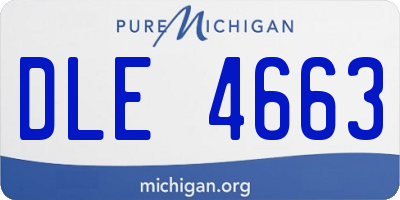 MI license plate DLE4663