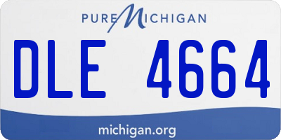MI license plate DLE4664