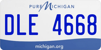 MI license plate DLE4668