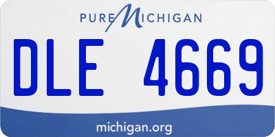 MI license plate DLE4669