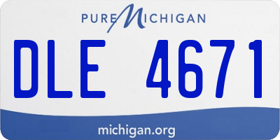 MI license plate DLE4671