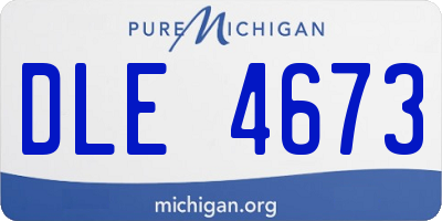 MI license plate DLE4673