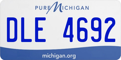MI license plate DLE4692