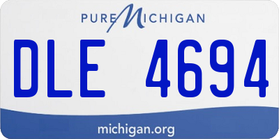 MI license plate DLE4694