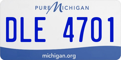 MI license plate DLE4701