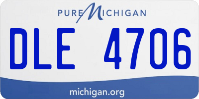 MI license plate DLE4706