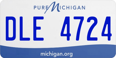 MI license plate DLE4724